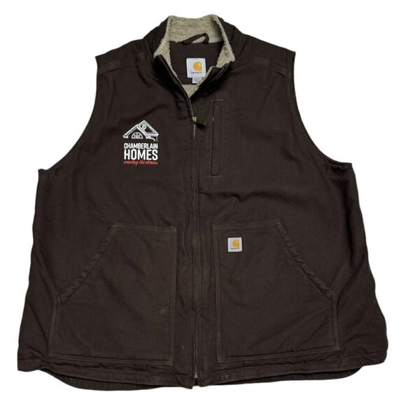CARHARTT Canvas Sherpa Fleece Lined Winter Outdoor Womens Work Vest Womens XL - Picture 1 of 5